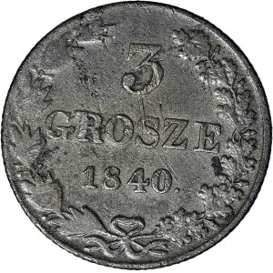R-, Królestwo Polskie, 3 grosze 1840, kropka po roku
