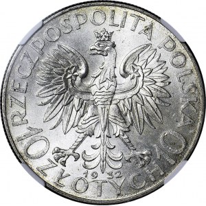 10 złotych 1932 zm. (Warszawa), Głowa, mennicza