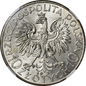 10 złotych 1933, Głowa, mennicza