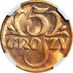 5 groszy 1934, mennicze, kolor RD