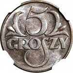 5 groszy 1936, mennicze, kolor BN