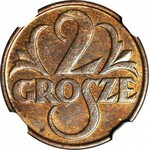 2 grosze 1932, mennicze, kolor BN