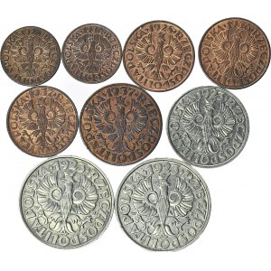Zestaw 9 monet groszowych II RP