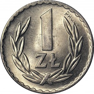 1 złoty 1949 MN, wklęsły napis PRÓBA, nakł.?, c.a.