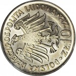R-, 10 złotych 1964 Kazimierz Wielki, napis wypukły, SKRĘTKA 90 stopni w lewo, rzadkie