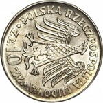 R-, 10 złotych 1964 Kazimierz Wielki, napis wypukły, SKRĘTKA 90 stopni w prawo, rzadkie