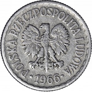 R-, 1 złotych 1966, odwrotka 170 stopni w prawo, rzadkie