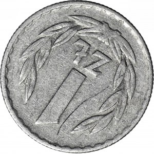 R-, 1 złotych 1975, odwrotka 225 stopni w prawo, rzadkie