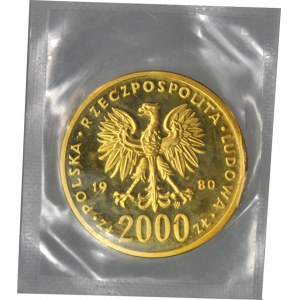 2000 złotych 1980, Olimpiada w Lake Placid, PRÓBA, oryginalna zgrzewka