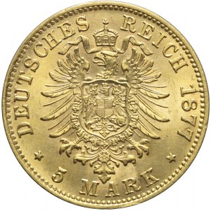 Niemcy, Prusy, 5 marek 1877 C, Wilhelm I