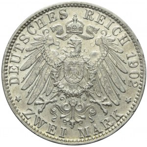 Niemcy, Saksonia Meiningen, 2 marki 1902 D, Jerzy II