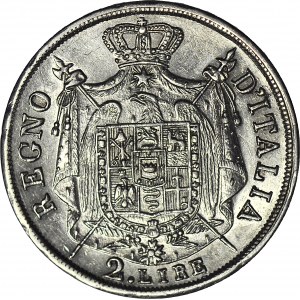 Włochy, Napoleon I 2 Liry 1812V, Wenecja, przebitka 1808/12, M/V
