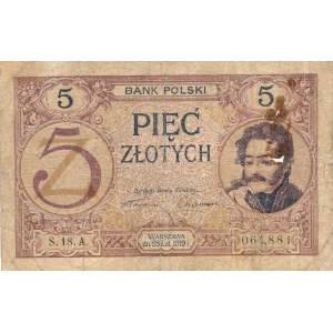 5 złotych 1919r. S.18.A