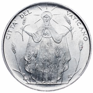 Vatican, 5 Lire 1968, Rome