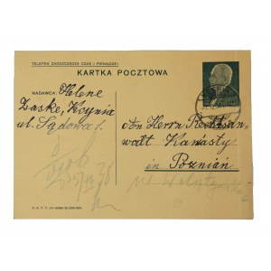Two postcards with correspondence to attorney Czesław Kaniasty, Poznań