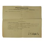 WESTBANK - Wolsztyn Cooperative Bank, envelope with letterhead and correspondence [blank plenipotence print with signature], dated 7.7.1939.