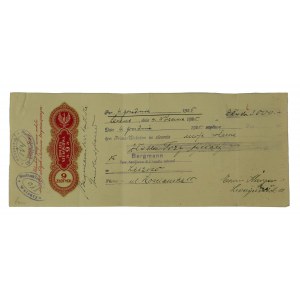 Bill of exchange issued to Bergmann Tow. trading for fish trade by WESTBANK in Wolsztyn, dated December 4, 1925.