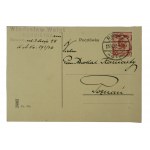 Postkarte - Korrespondenz [Manuskript] mit der Unterschrift des Bürgermeisters von Rawicz - Władysław Weigt