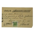 Feliks Bulinski Skład Bławatów i Konfekcji Damskiej, Leszno Wlkp. Market Square 26-27, printed envelope + payment receipt 1931.