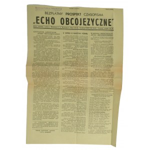 Prospekt czasopisma ECHO OBCOJĘZYCZNE ze stemplem Do wszystkich adwokatów