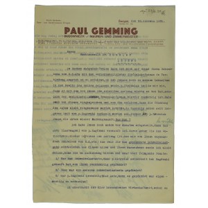 PAUL GEMMING, Śmigiel, Baugewerbe, Dampfsäge, Dampftischlerei und Fabrik für Holzprodukte - Briefkopfdruck, Korrespondenz vom 22. Juni 1931.
