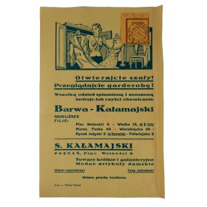 REKLAMA Otwierajcie szafy! Przeglądajcie garderobę! BARWA - KAŁAMAJSKI farbuje i czyści chemicznie, Poznań