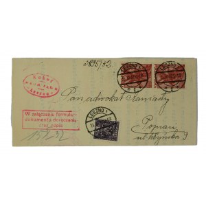 KOKOF Komornik Sądowy Leszno - zaklejona [nieotwarta] korespondencja komornika do adwokata, stemple, znaczki