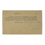 Czesław Chmielewski und Mieczysław Chmielewski, Rechtsanwalt und Notar, Poznań Plac Wolności 9-10 - Postkarte mit Werbedruck und Briefwechsel, 1930.