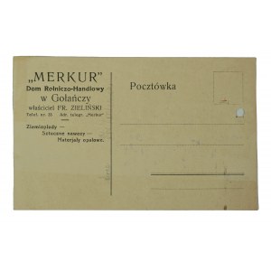 Merkur Dom Rolniczo-Handlowy w Gołańczy, właściciel Fr. Zieliński - pocztówka z nadrukiem reklamowym