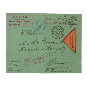 Zelba Komornik Sądowy Krotoszyn Wielkopolski - envelope from postal circulation with stamps and R-ka