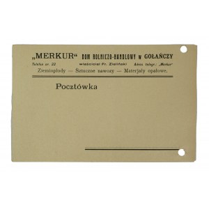 Merkur Dom Rolniczo-Handlowy in Gołańczy - Postkarte mit Werbeaufschrift