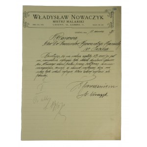 Wladyslaw Nowaczyk, Malermeister Leszno 11 Laziebna Straße - Druck mit Briefkopf 11 Juni 1930.