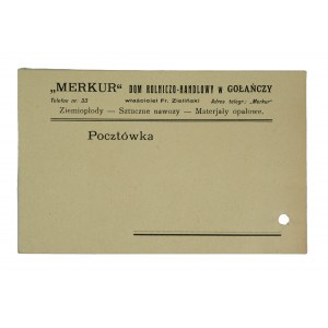MERKUR Agricultural and Trading House in Głończa - postcard with advertising headline