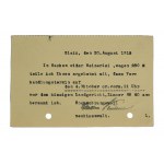 Otto Kühne Rechtsanwalt und Notar, Walter Kühne, Pfeiffer Rechtsanwälte, Glatz [Klodzko] - Postkarte mit Briefwechsel, 23.8.1915.