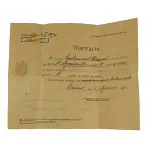 Leszno County Court - Summons to invalidate a will, January 5, 1931.