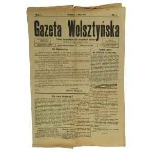 Gazeta Wolsztyńska rok I, numer 1 z dnia 7 lipca 1927r. - UNIKAT