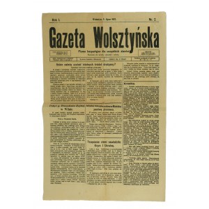 Gazeta Wolsztyńska rok I, numer 2 z dnia 9 lipca 1927r. UNIKAT