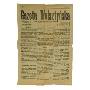 Gazeta Wolsztyńska rok I, numer 3 z dnia 12 lipca 1927r. UNIKAT