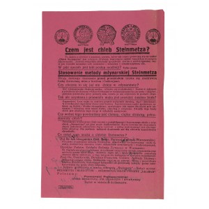 Leaflet advertising What is Steinmetz bread ?, on the back legal correspondence