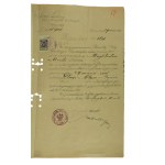 Verbrauchssteuerpatent des Finanzministeriums für ein eintägiges Vergnügungsbuffet Artusgericht, Magistrat der Stadt Toruń, 1928.