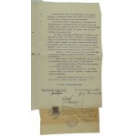 BROWAR OKOCIM by Jan Götze - contract between the brewery,and Mr. Jozef Prusiewicz tenant of the Artus Court in Torun [autographs].