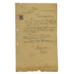 Verbrauchssteuerpatent des Finanzministeriums, ausgestellt auf Pom. Związek. Kół Śpiew. LUTNIA für die Durchführung eines eintägigen Buffets, 26.V.1928r.