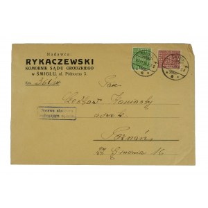 RYKACZEWSKI Gerichtsvollzieher des Stadtgerichts in Śmigiel ul. Północna 5 - Umschlag mit gedruckter und sonstiger Korrespondenz