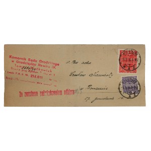 Tomasz MAĆKOWIAK Gerichtsvollzieher des Bezirksgerichts Grudziądz Revir IV, ungeöffnete Korrespondenz, Postauflage, Briefmarken