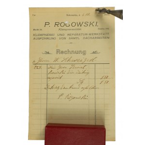 R. Rogowski Klempnermeister [Hydraulik] INOWROCŁAW - rachunek 1.10.1925r.