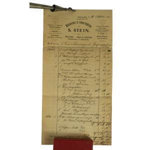 S. Stein Modewaaren &amp; Leinen-Handlung, Wäsche fabrik [Fashion and Linen Warehouse, Laundry] INOWROCŁAW - bill 9.10.1911.