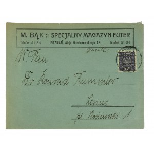 M. BĄK Spezial-Pelzlager POZNAŃ Aleja Marcinkowskiego 18 - Umschlag mit Werbebriefkopf, Auflage