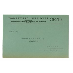 Towarzystwo Ubezpieczeń ORZEŁ Okręgowa Dyrekcja Poznań ul. Jasna 14 - envelope with an advertising letterhead