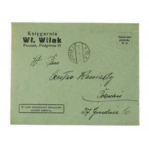 Buchhandlung Wł. Wilak POZNAŃ ul. Podgórna 10 - Umschlag mit Firmenbriefkopf und handschriftlicher Verpflichtung