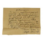 Bookstore Wł. Wilak POZNAŃ ul. Podgórna 10 - envelope with letterhead inside handwritten commitment